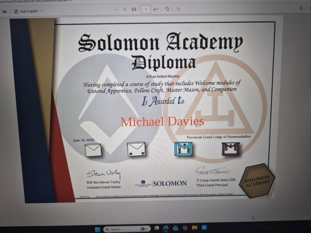 We’re proud to say he has achieved the Solomon Diploma md diploma